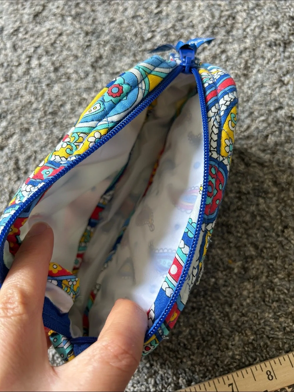 Vera Bradley Quilted Cosmetic Pouches in Blue, Yellow, Red, White